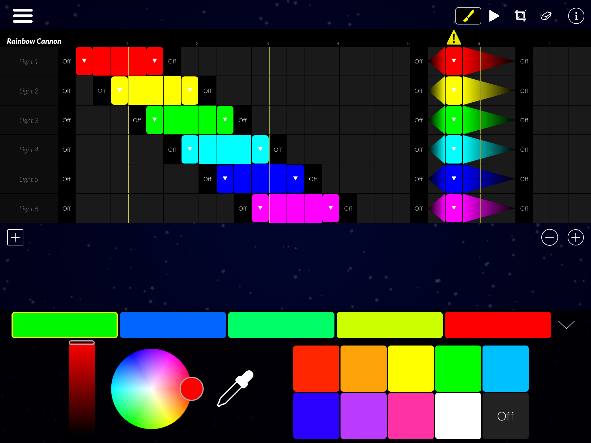 Program your own special lighting effects with the powerful new Effect Maker.
