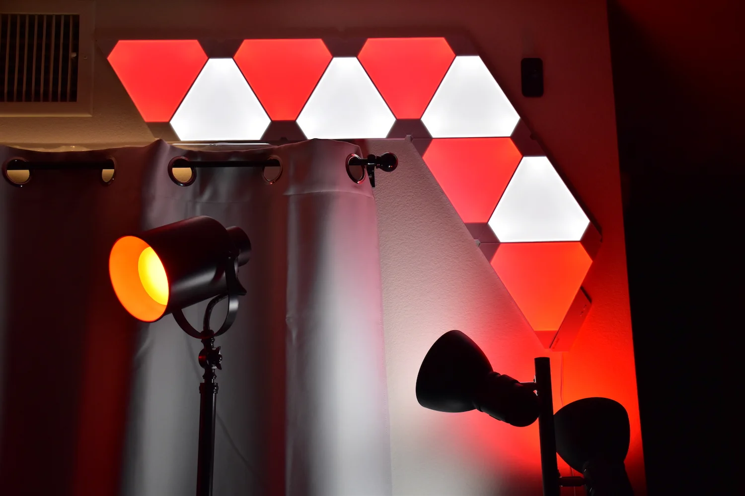 Nanoleaf lights glowing green