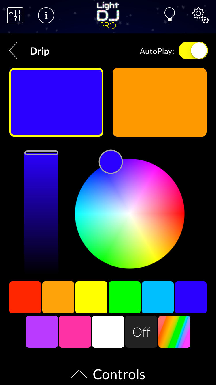 Use the new color wheels to select any color in the rainbow, available throughout the app.