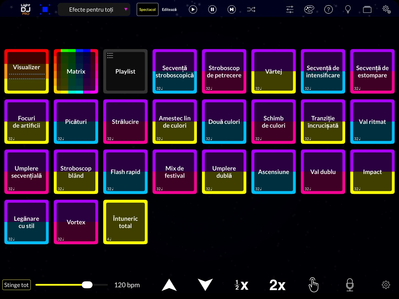 Light DJ iPad interfață